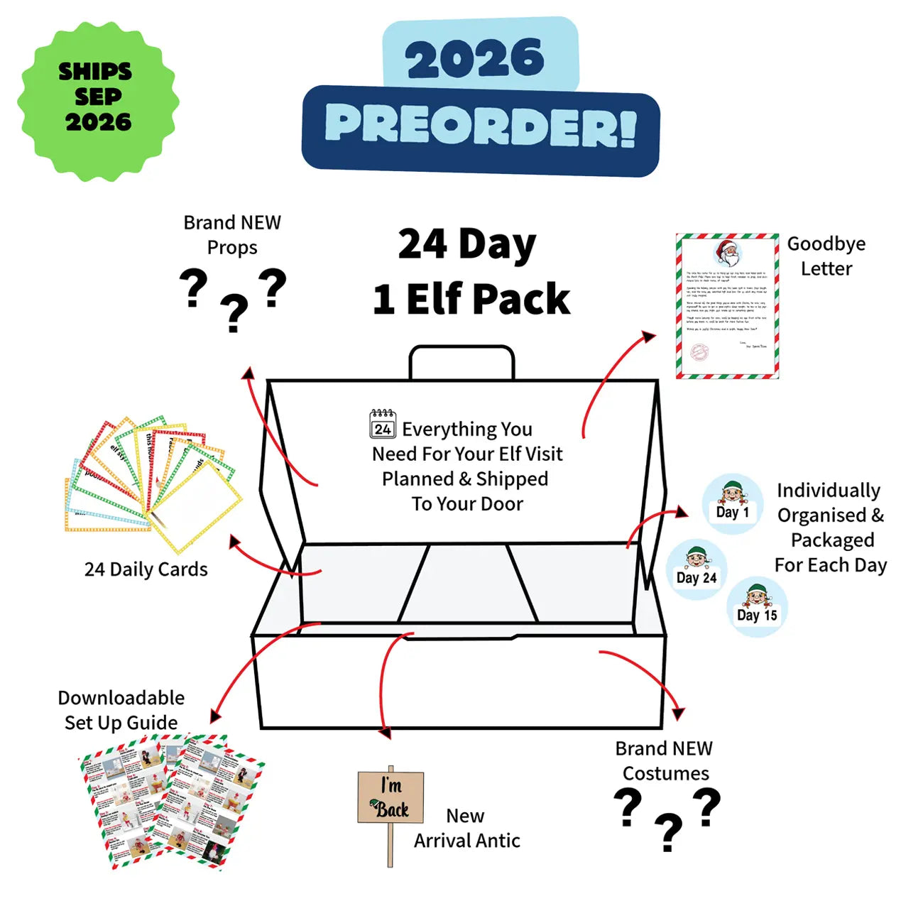 24 Day Pack For 1 Elf - 2026 Pack - PRE-ORDER SHIPS SEP 2026