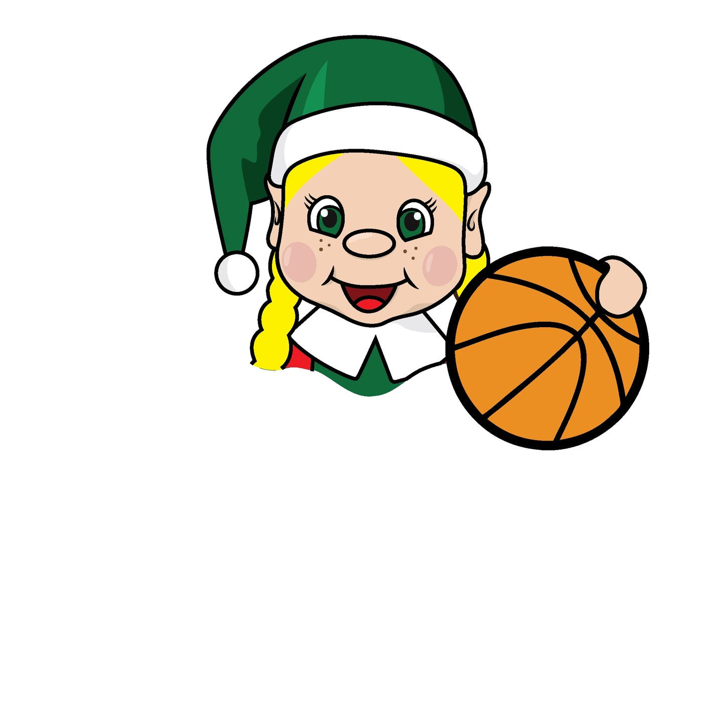 elf holding a basketball clipart