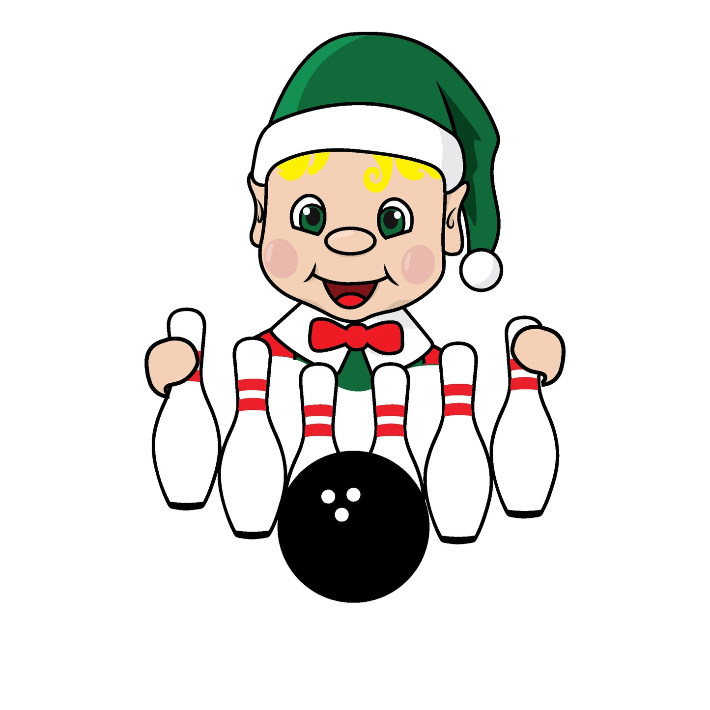 bowling elf clipart