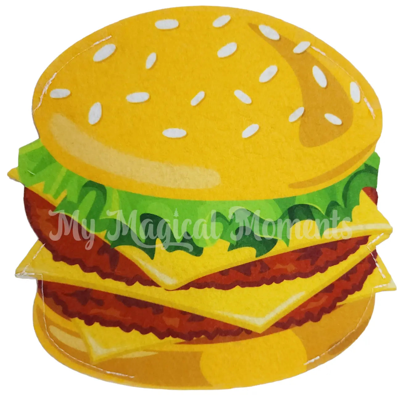 Burger Elf Costume with lettuce, double patty and cheese
