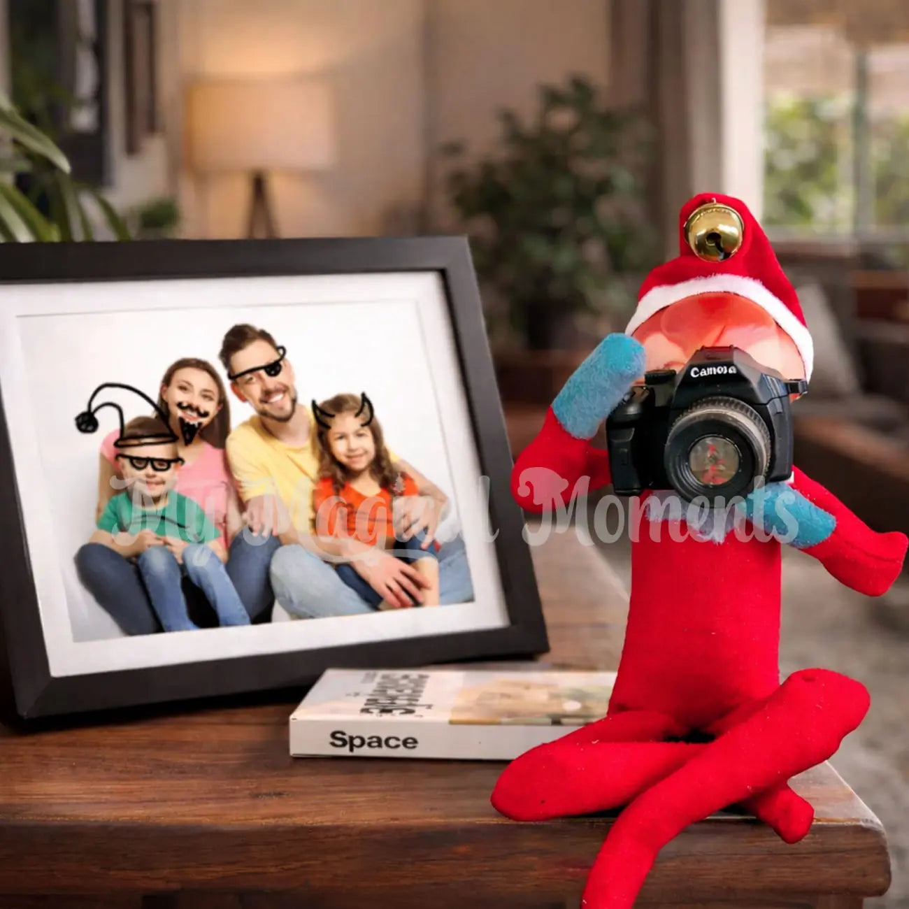 elf holding a camera prop