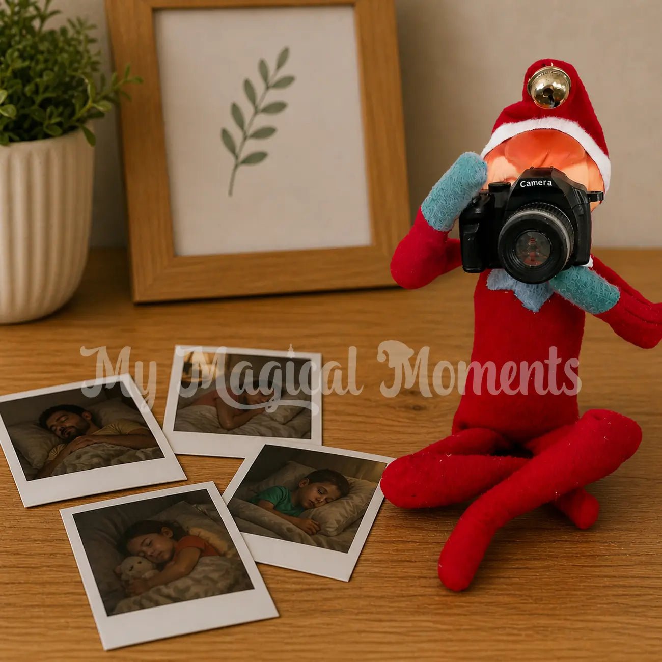 elf holding a camera prop