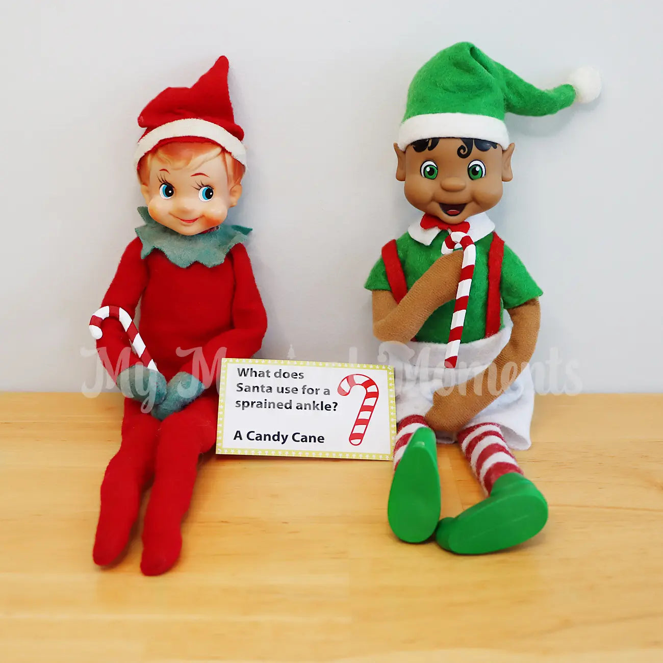 elves eating miniature candy canes