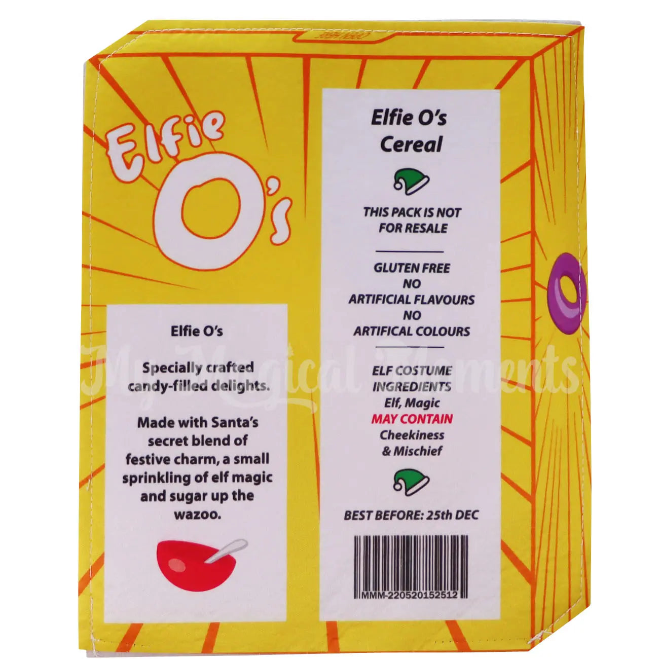 Back Of Cereal box Elf Costume