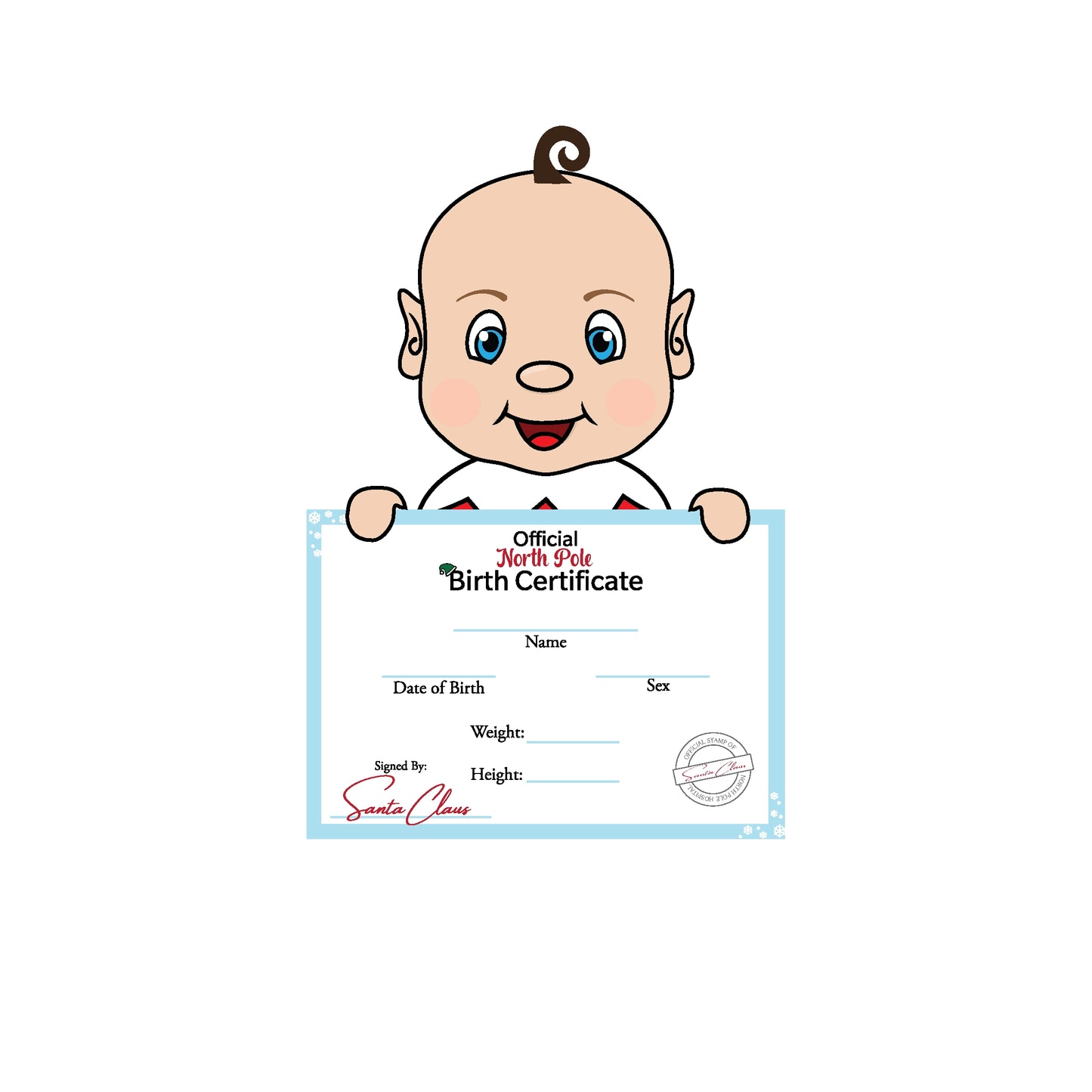 baby elf birth certificate clipart