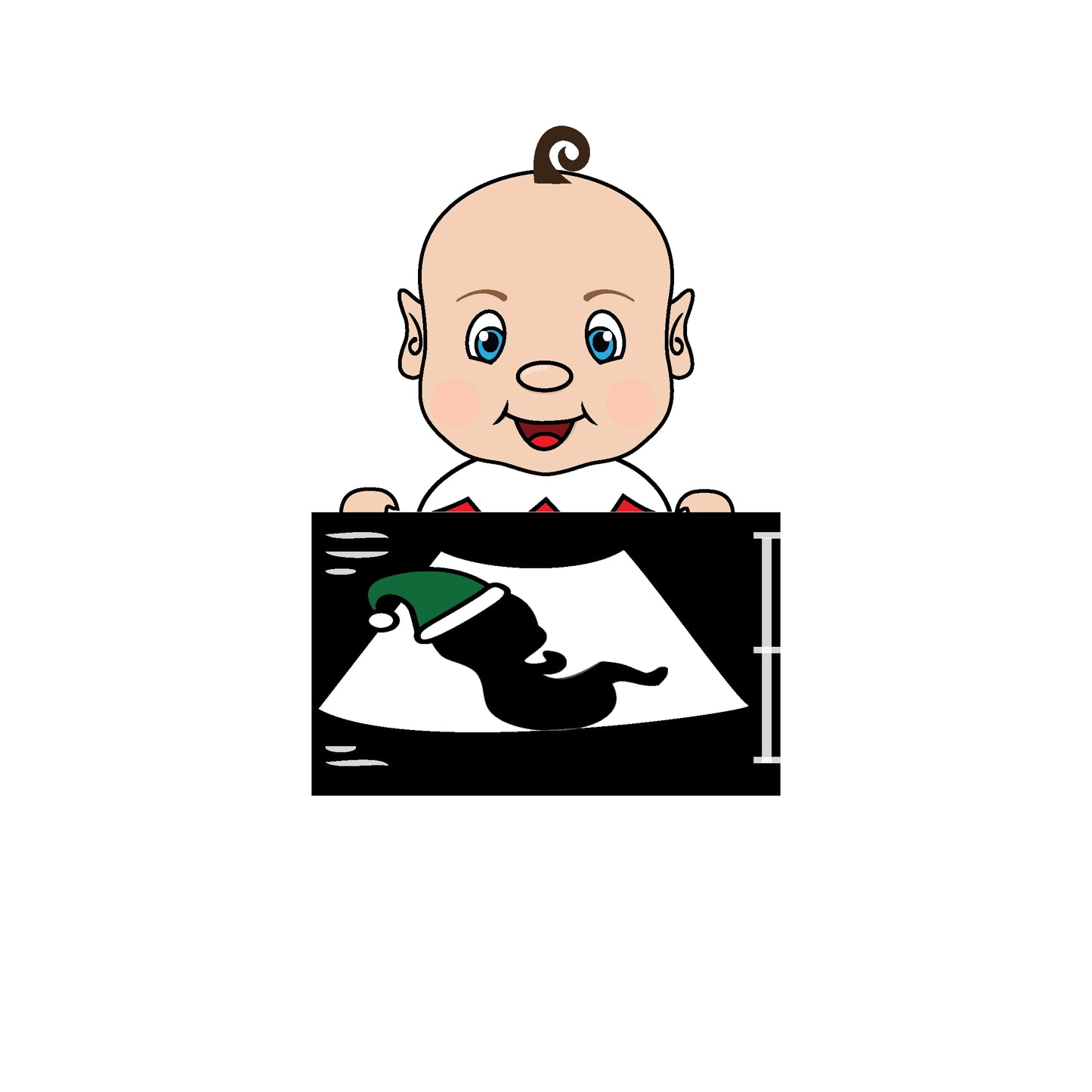 elf baby holding ultrasound