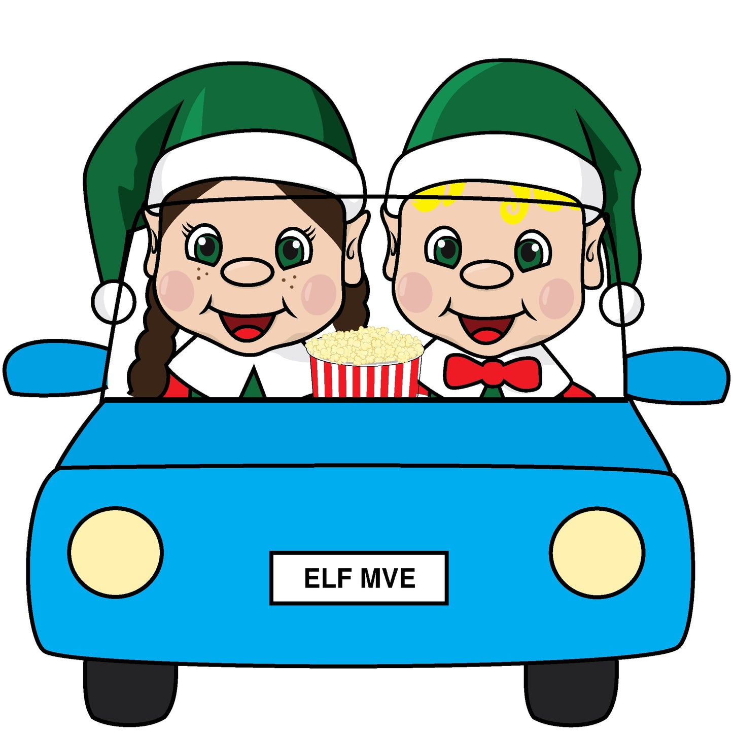 elf drive in clipart