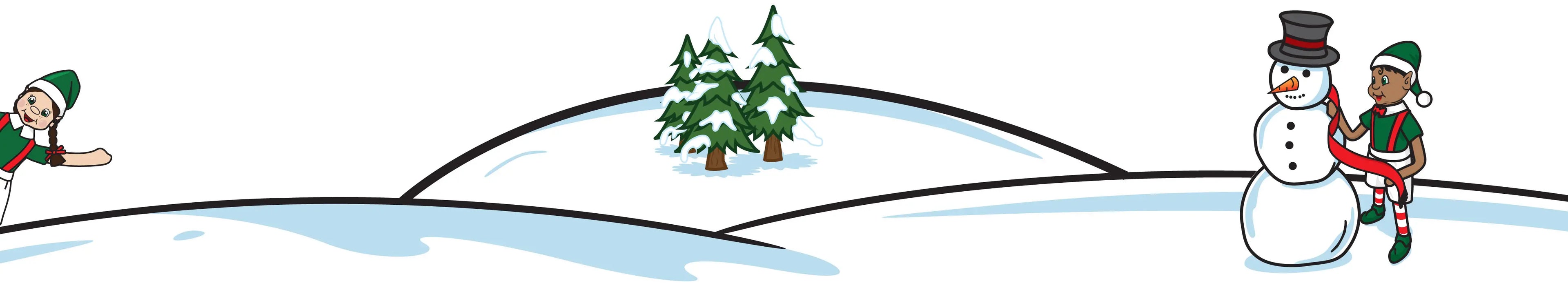 My Magical Moments Elf footer snow scene Snowman peeping elf