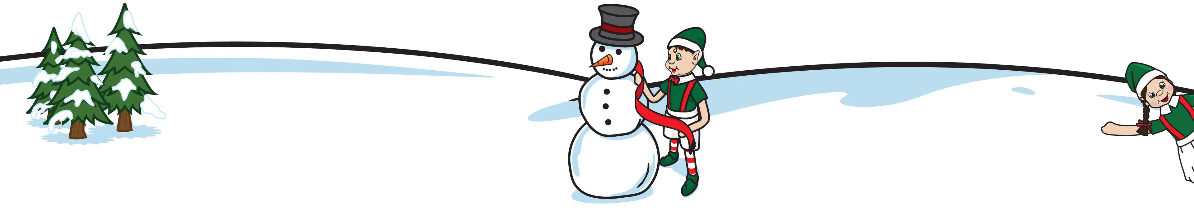 My Magical Moments Elf footer snow scene snowman dress