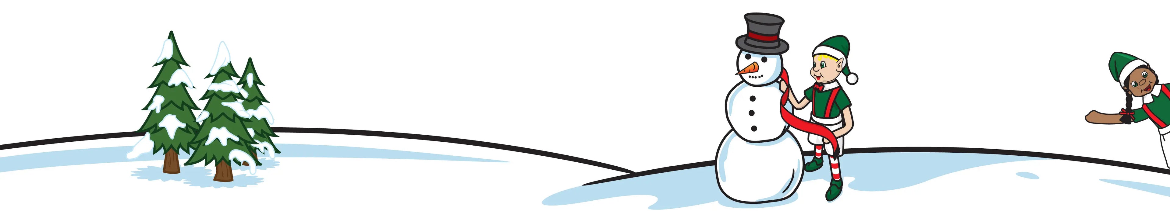 My Magical Moments Elf footer snow scene making snowman