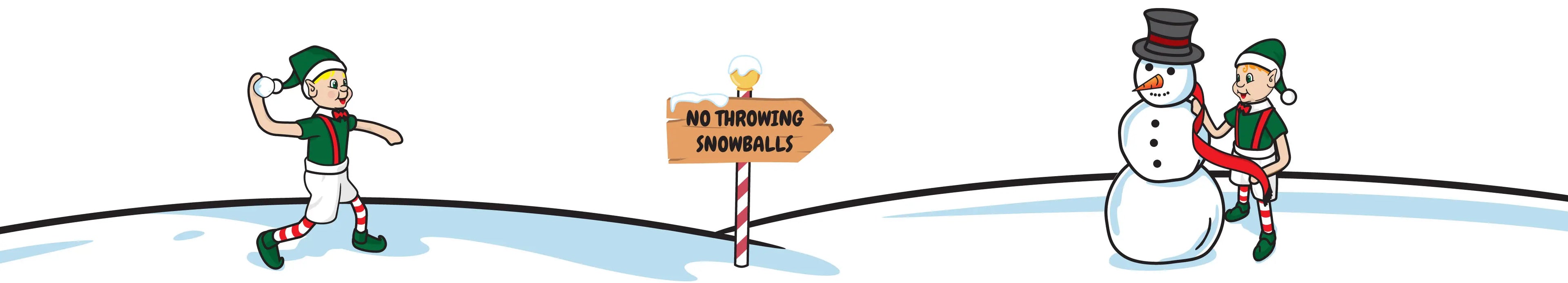 My Magical Moments Elf footer snow scene throwing snowball