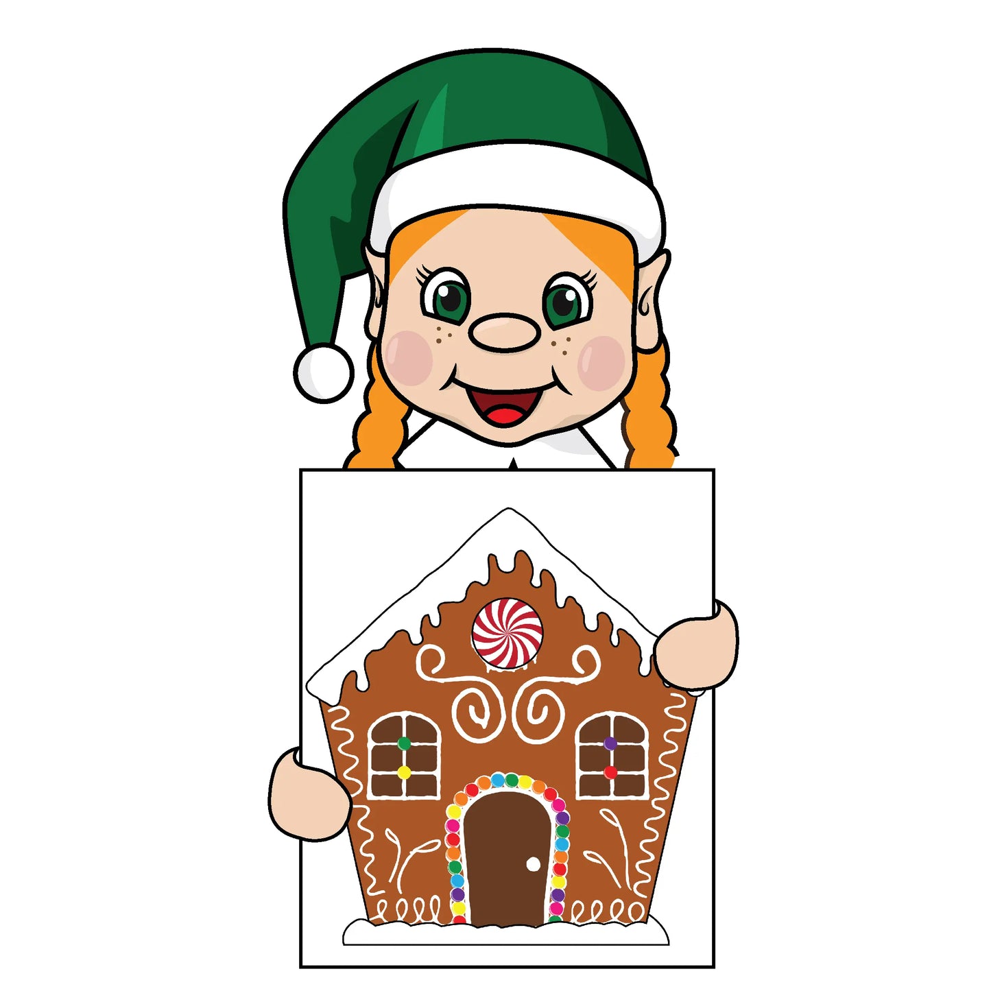 Gingerbread house elf printable