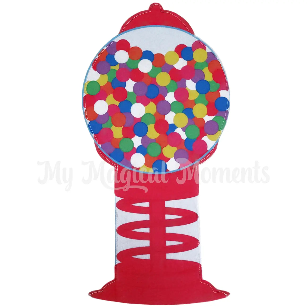 Back of elf gumball machine