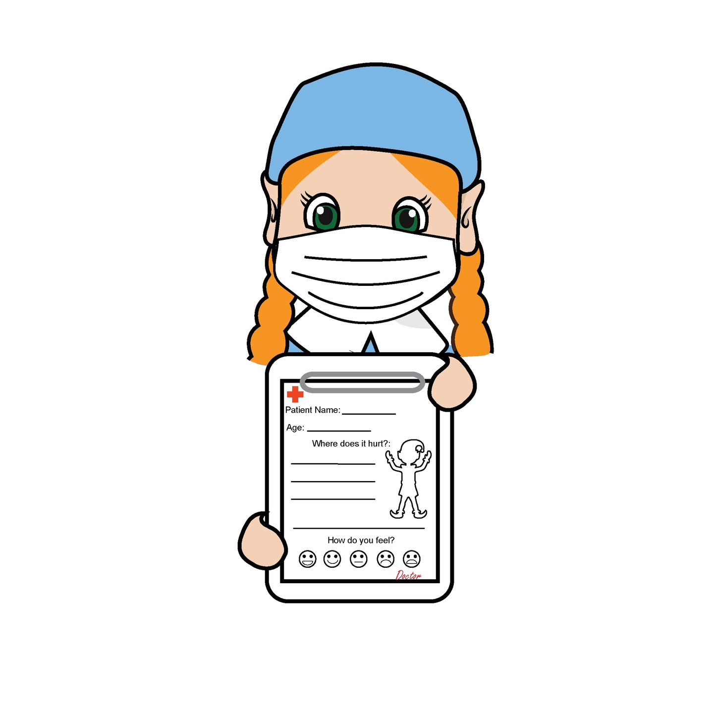 elf nurse clipart
