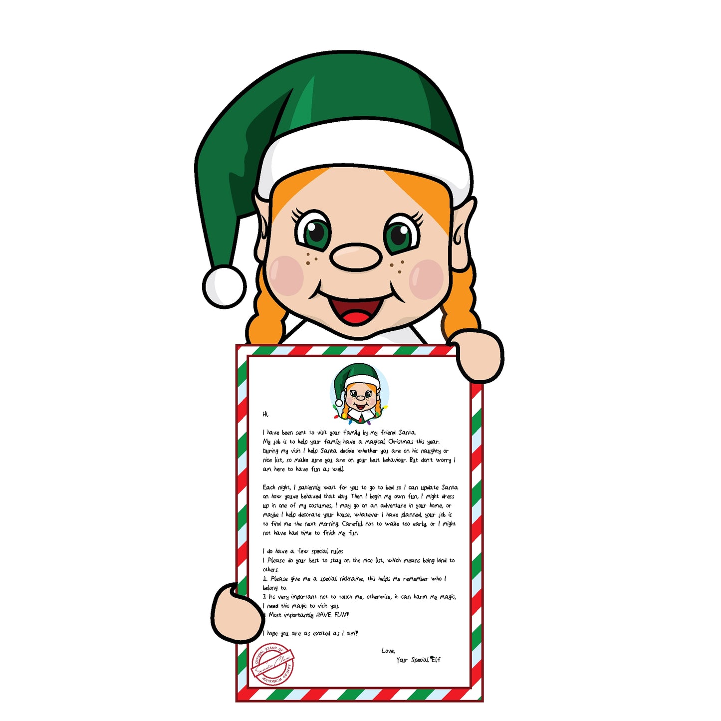 Arrival Letter - My Elf Friends® - Girl- Orange Hair - My Magical Moments