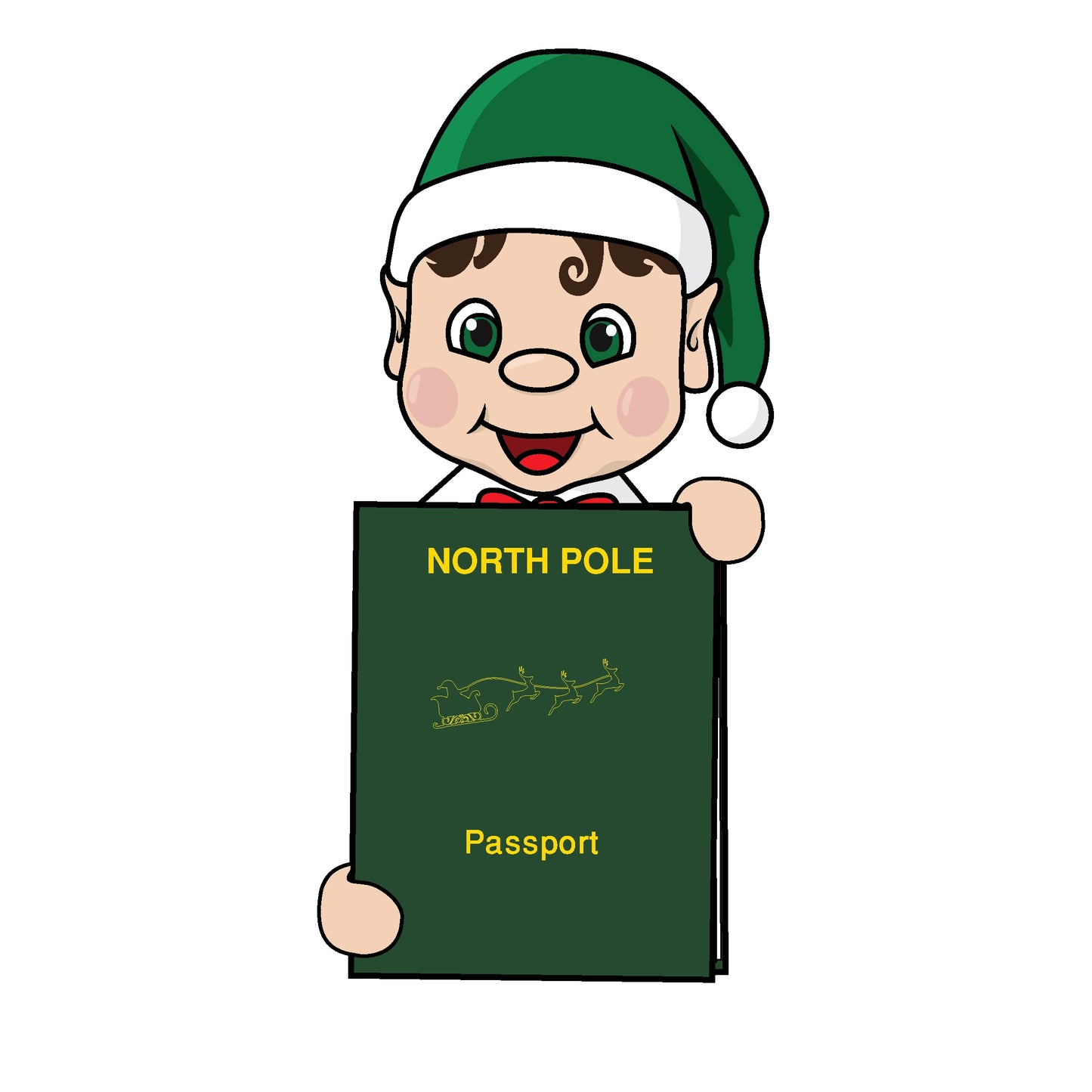 Elf Passport Brown Hair Boy Clipart