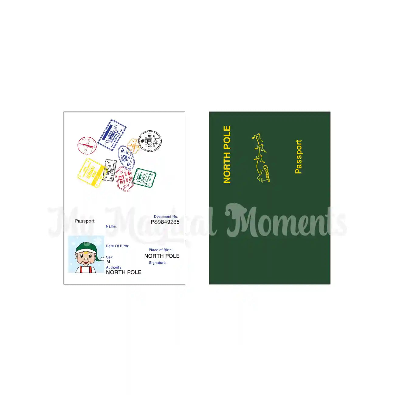 Passport Printable for Elf Toddler Blonde hair boy