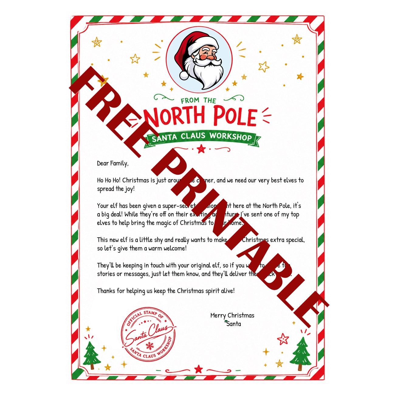 Free Promotion Elf Letter
