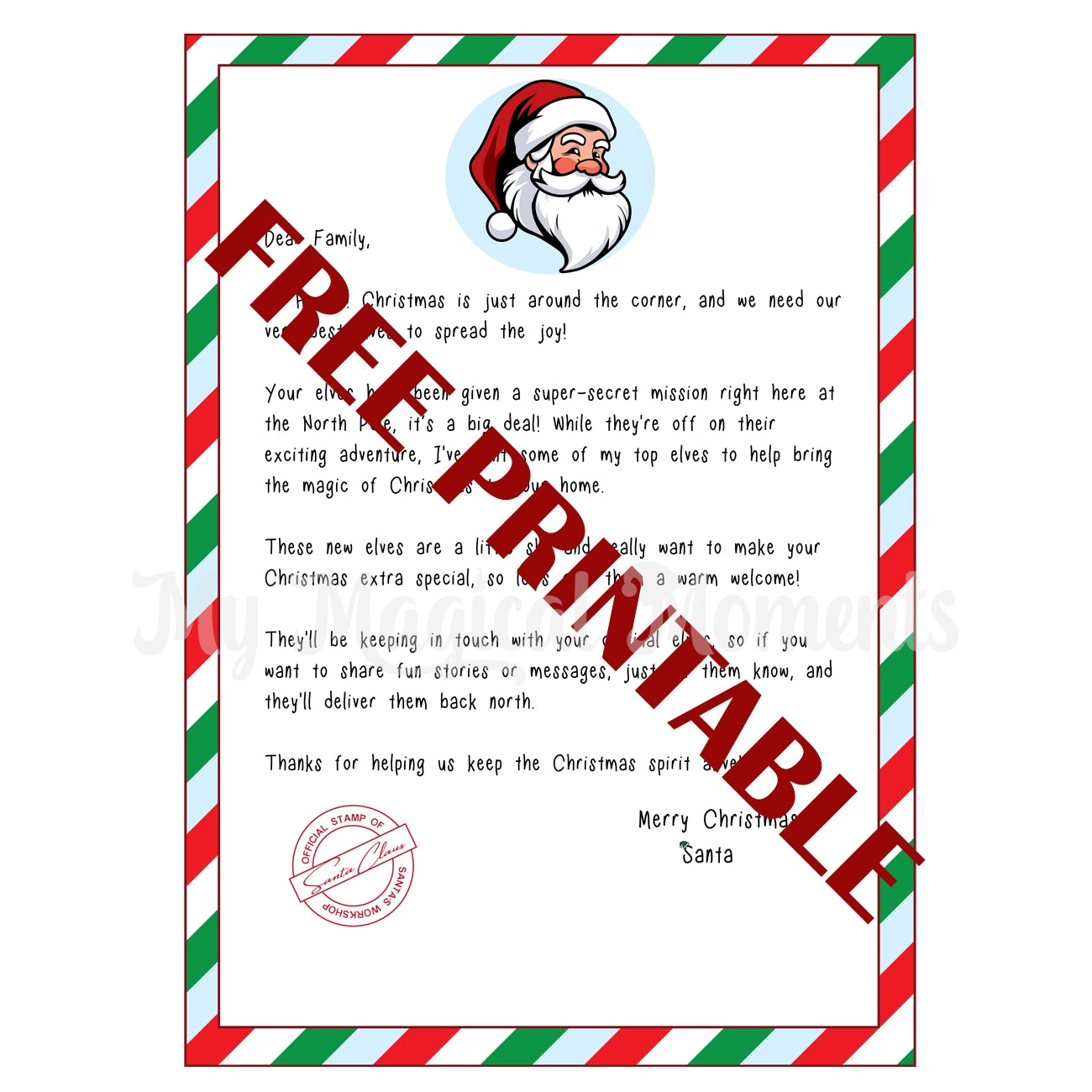 Free Promotion Elves Letter