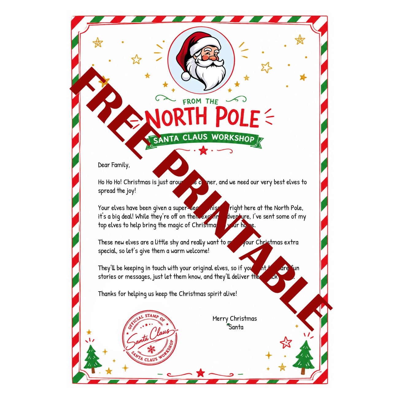 Free Promotion Elves Letter