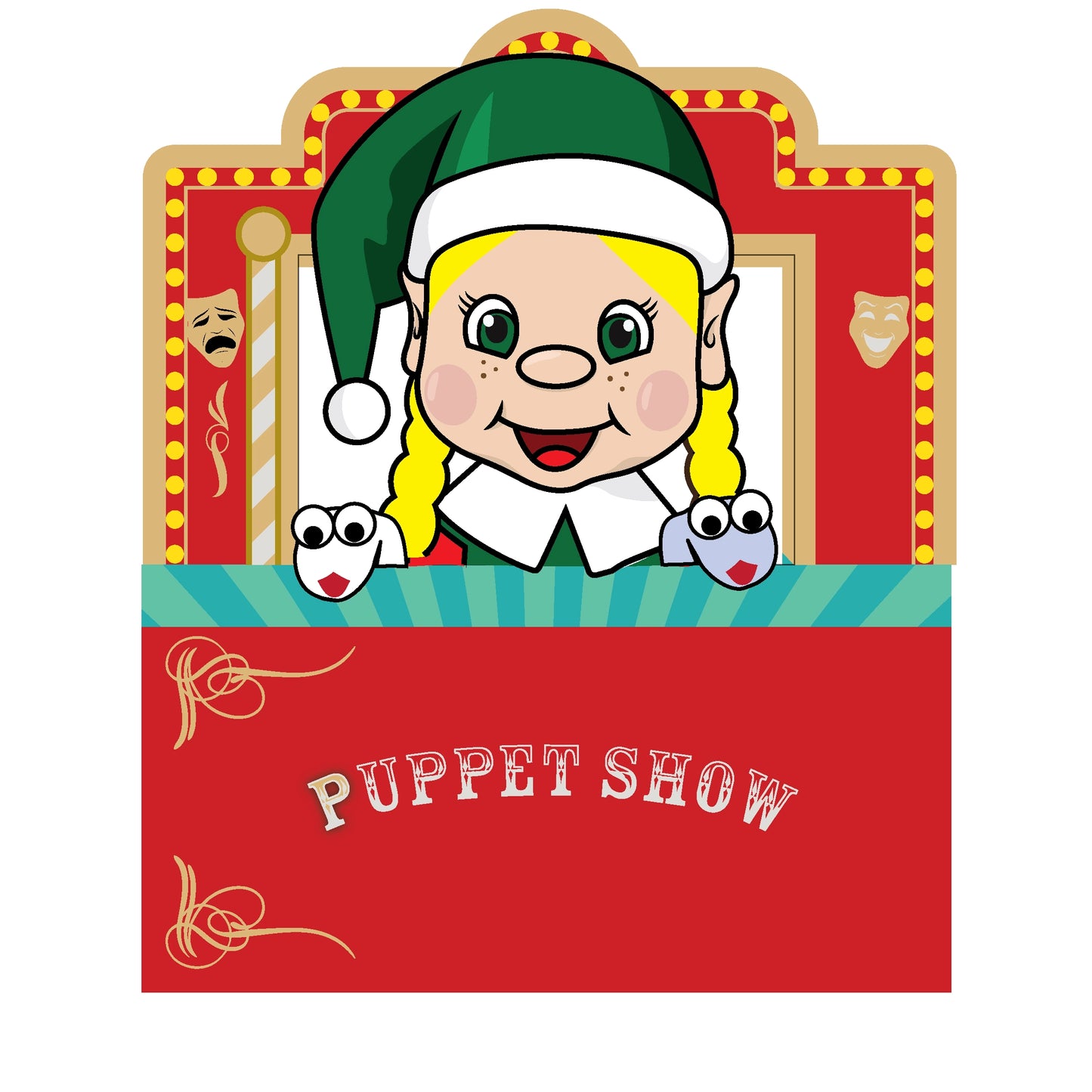 Elf puppet theatre clip art