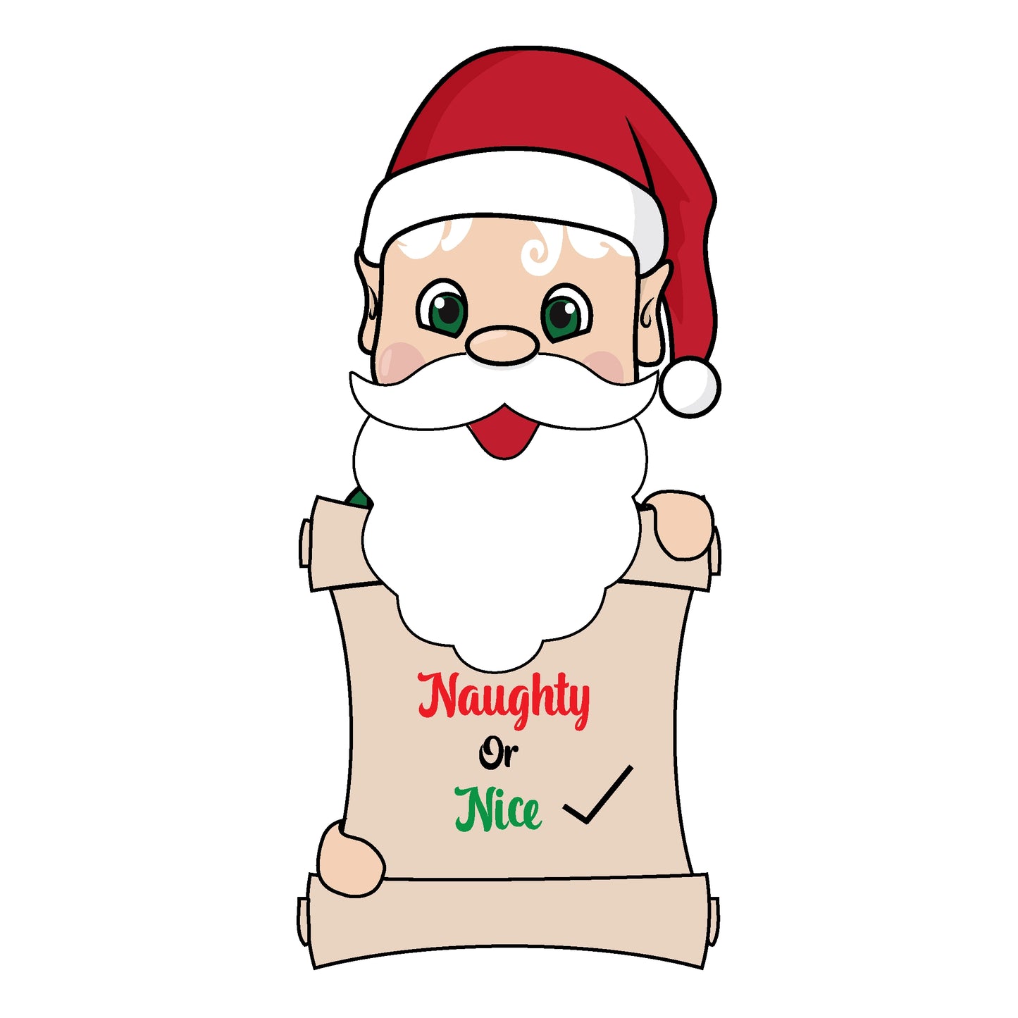 Naughty or Nice Santa elf clipart