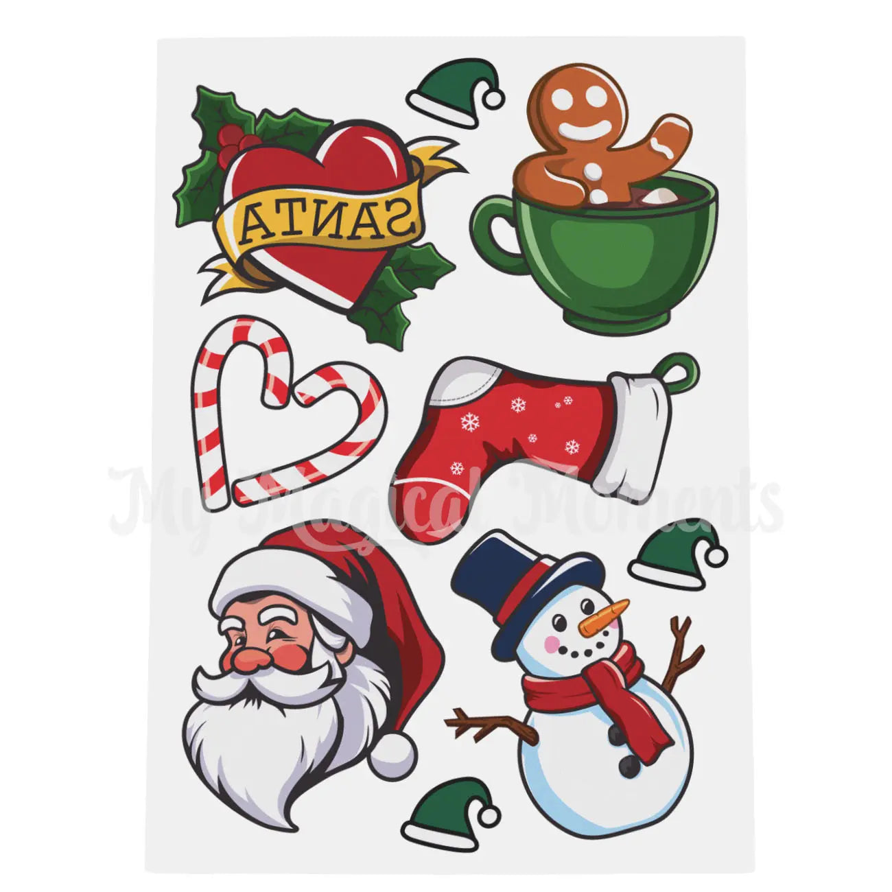 Christmas Temporary Tattoo, Elf Prank