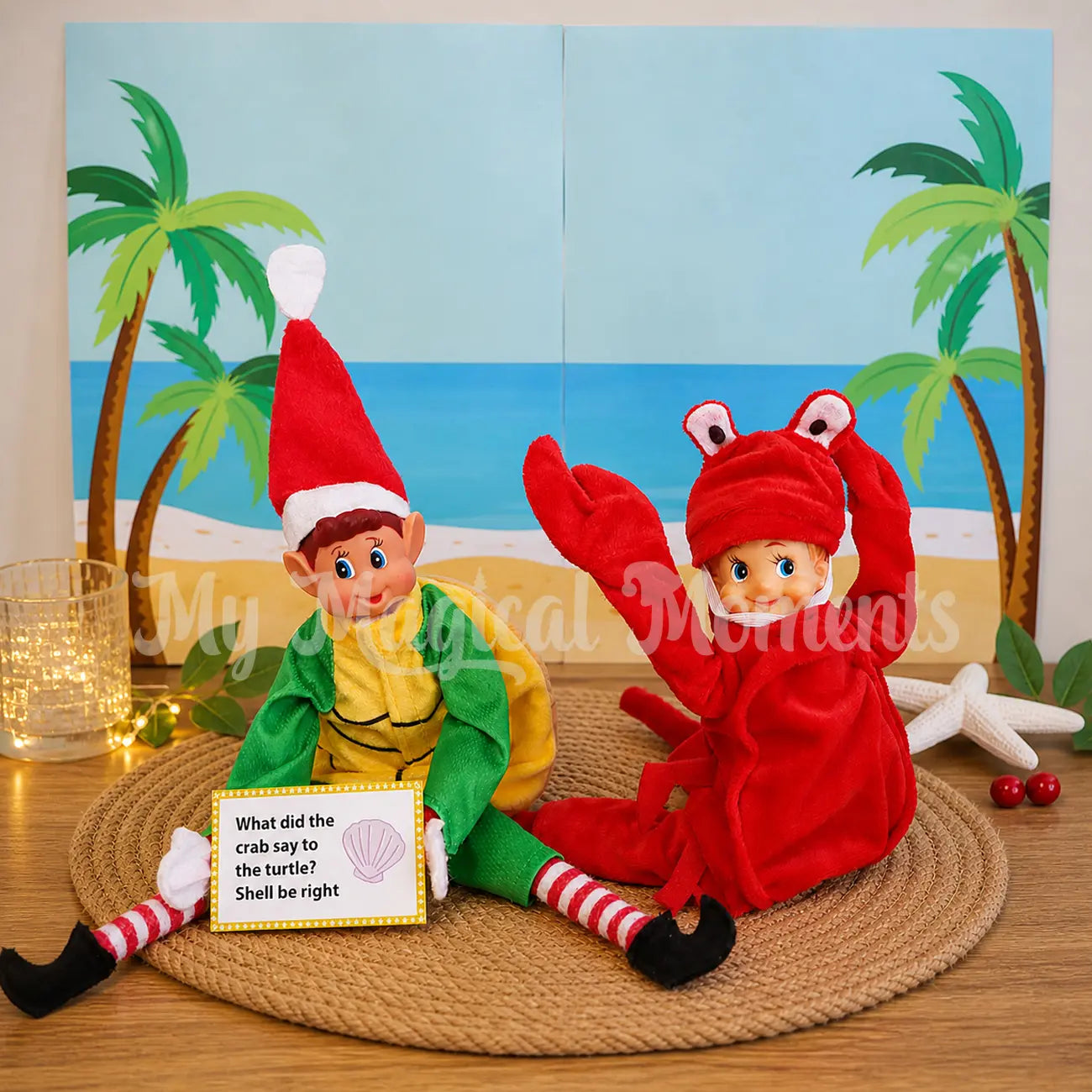 Elves wearing a turtle costume & crab costume