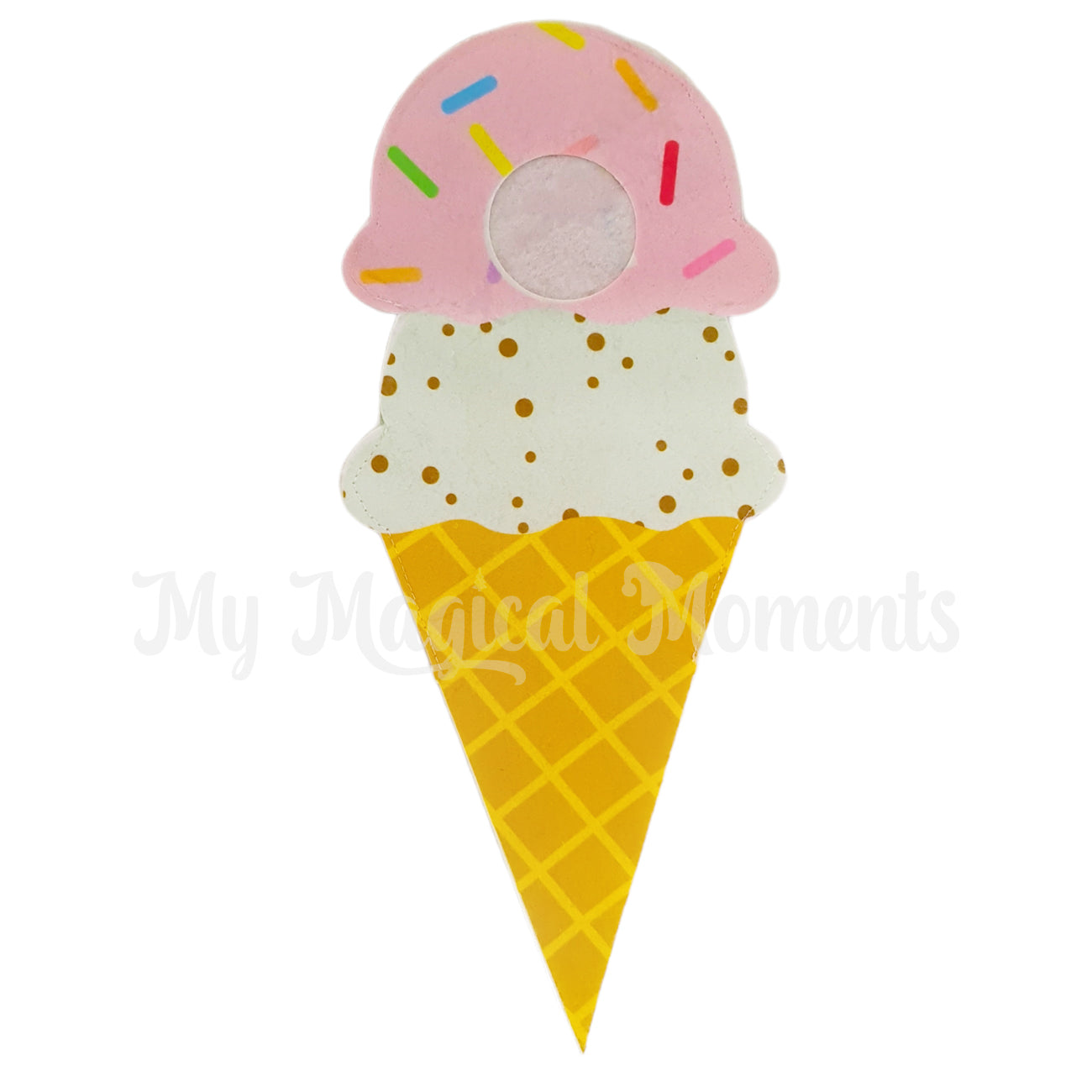 Ice cream elf costume, Two scoops one strawberry with sprinkles the second is mint choc chip on a cone