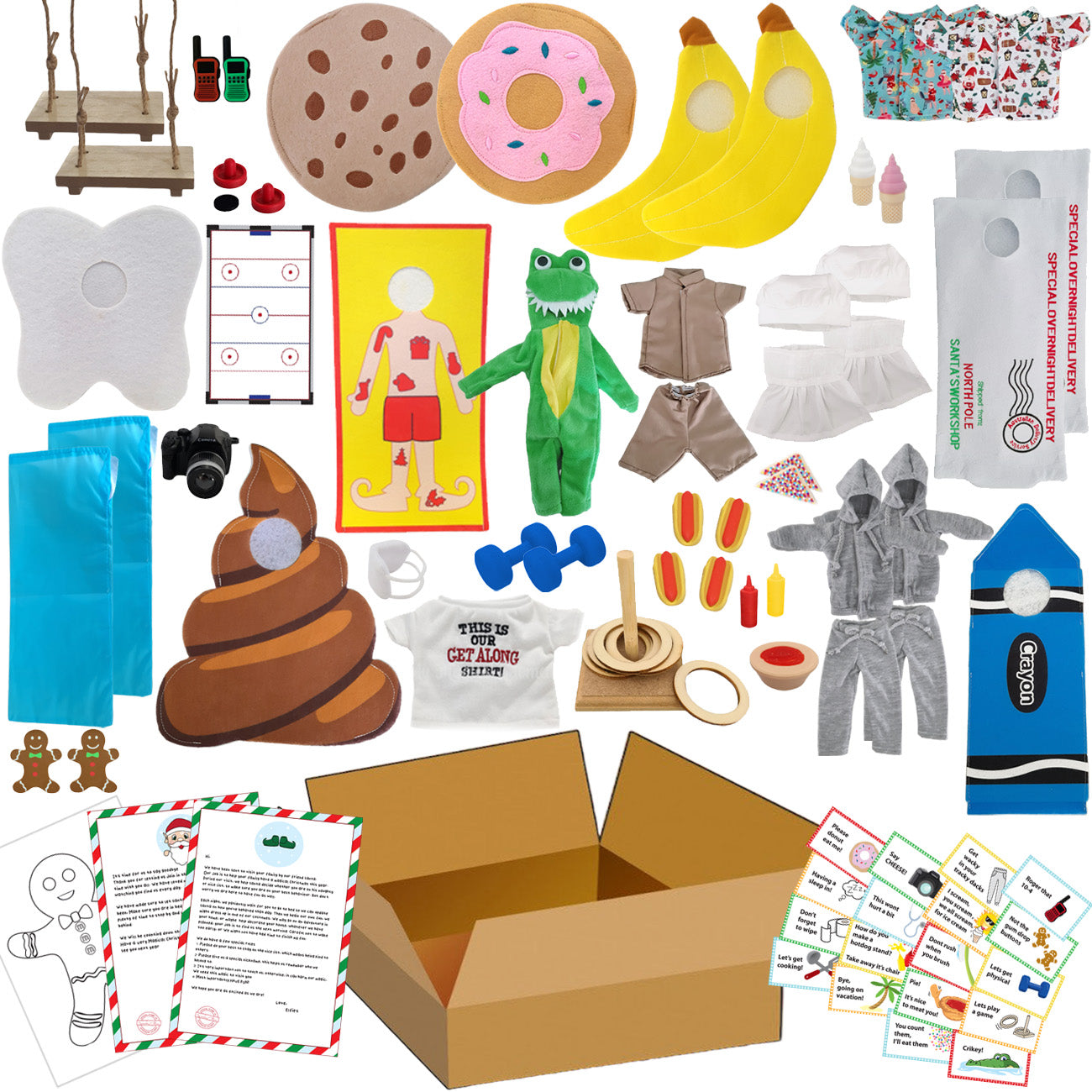 24 day kit for two elves, Everything needed for your elf visit