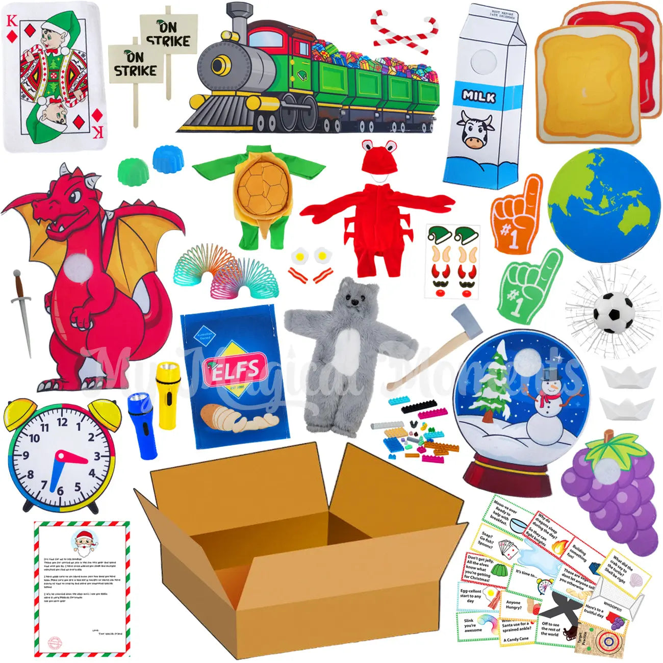 2024 24 day elf kit, all included props and costumes