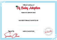 blue elf adoption certificate