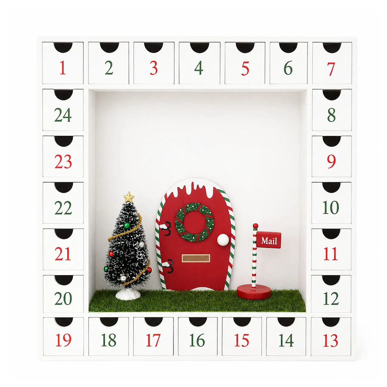 Christmas Elf House Advent Calendar - White - Retired