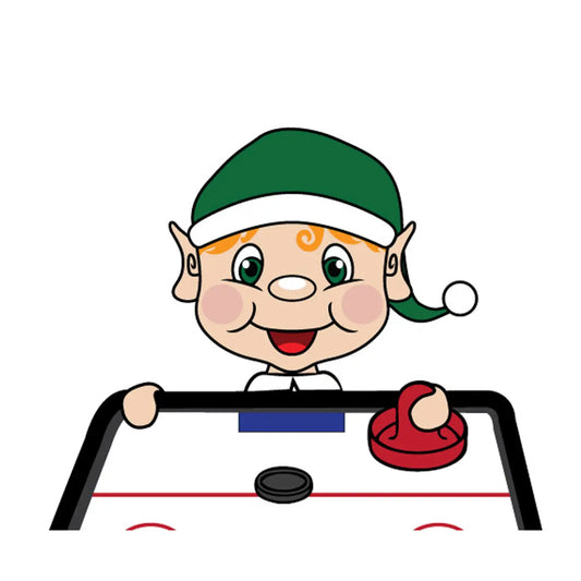 elf playing air hockey clipart