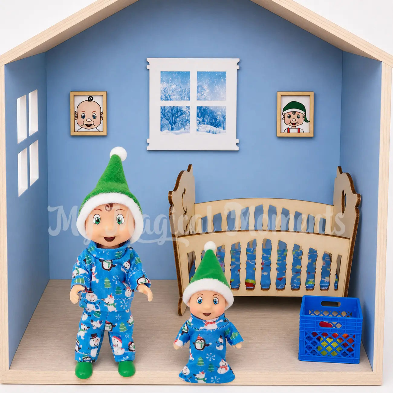 Elf baby and elf toddler matching pyjamas