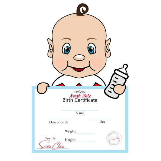 baby elf birth certificate clipart
