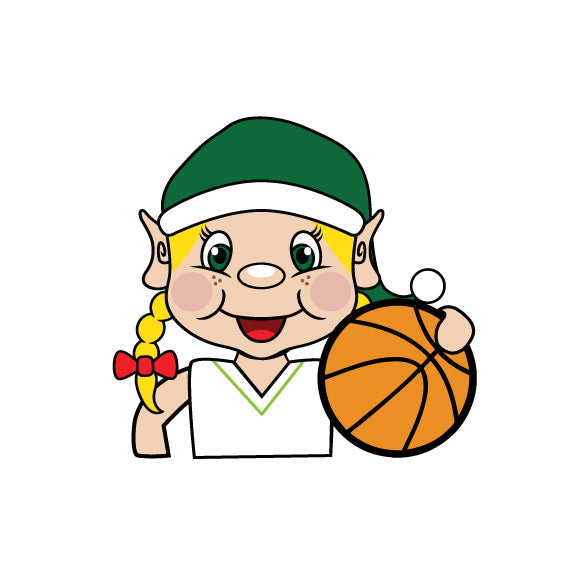 elf holding a basketball clipart