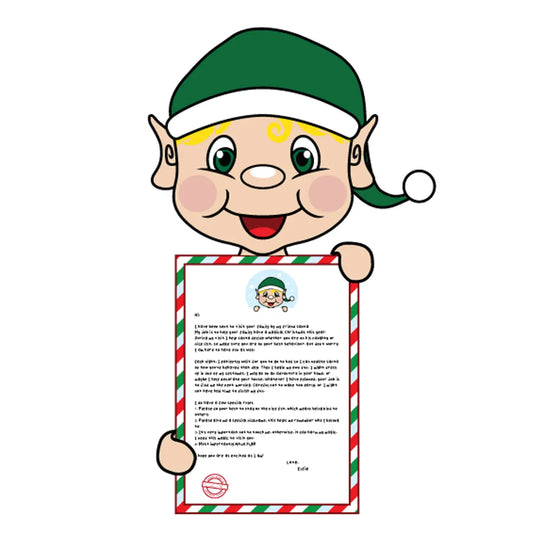 blonde hair elf holding arrival letter clipart