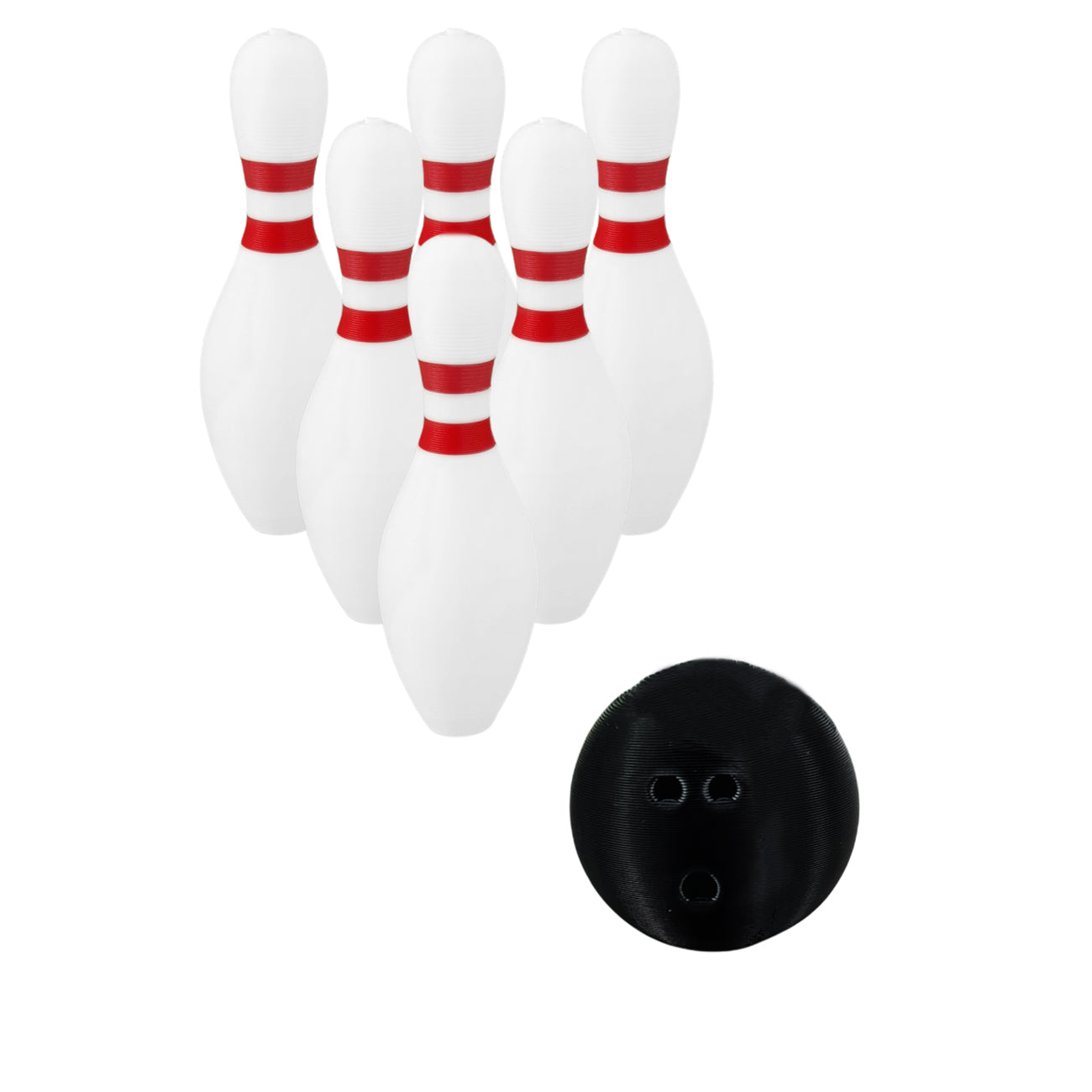 elf bowling with 6 bowling pins and miniature bowling ball