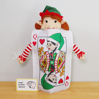 Elf wearing a deck of cards costume