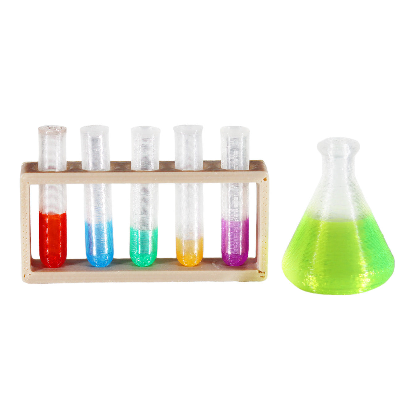 Miniature chemistry set with beaker and colourful test tube