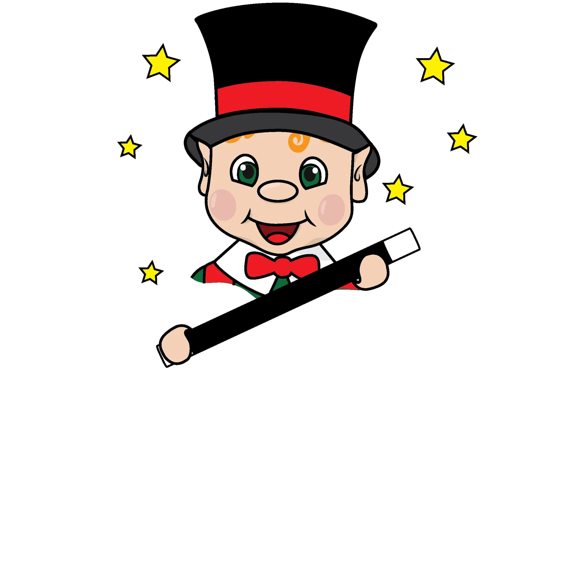 Orange Hair Elf Holding a Magician Wand Clipart