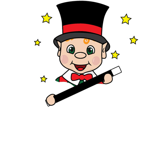 Orange Hair Elf Holding a Magician Wand Clipart