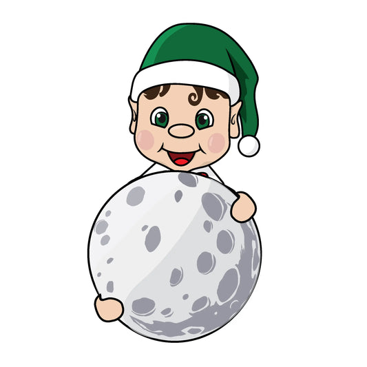 Brown Hair My Elf Friends Elf Clipart holding a moon