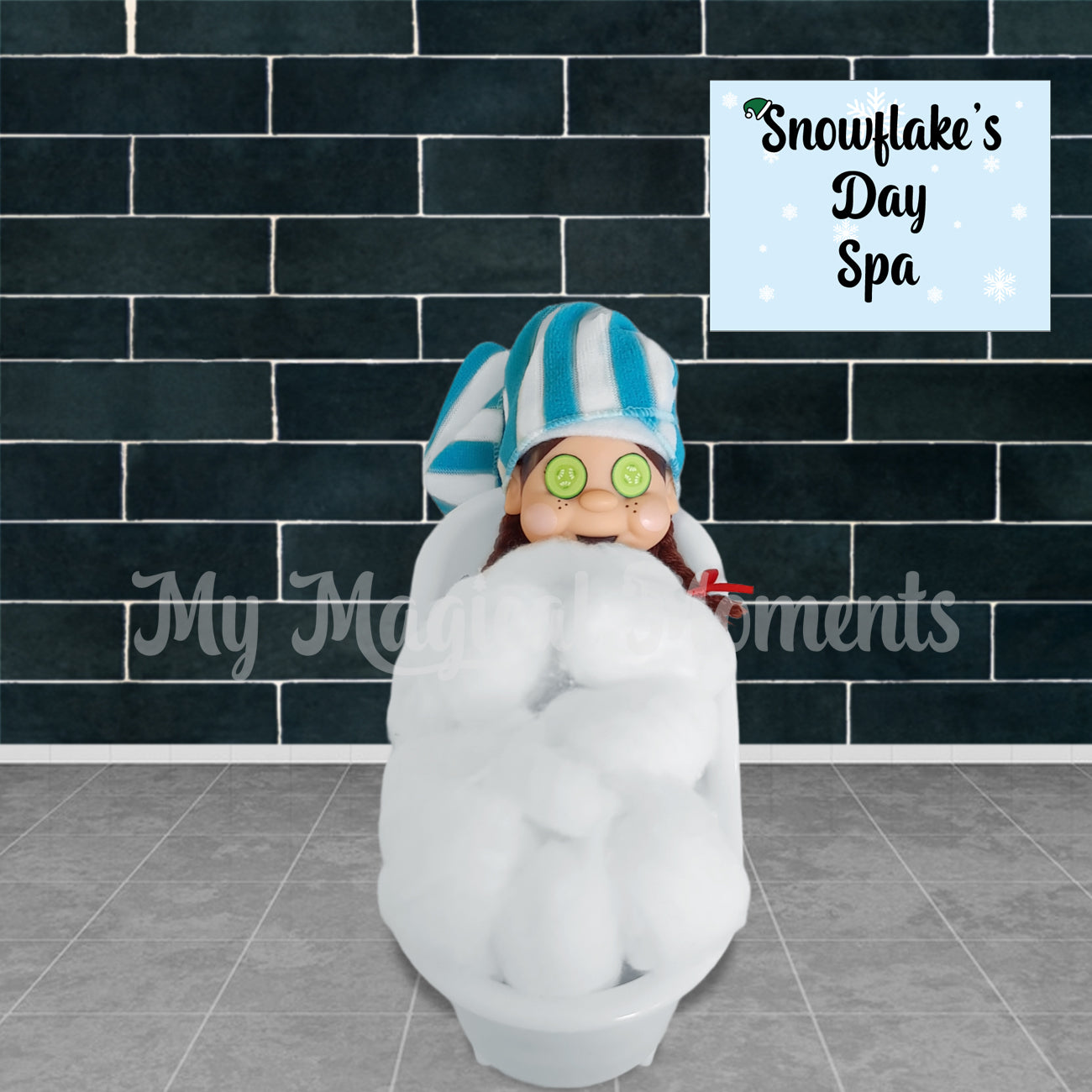 elf in a bath relaxing in a day spa