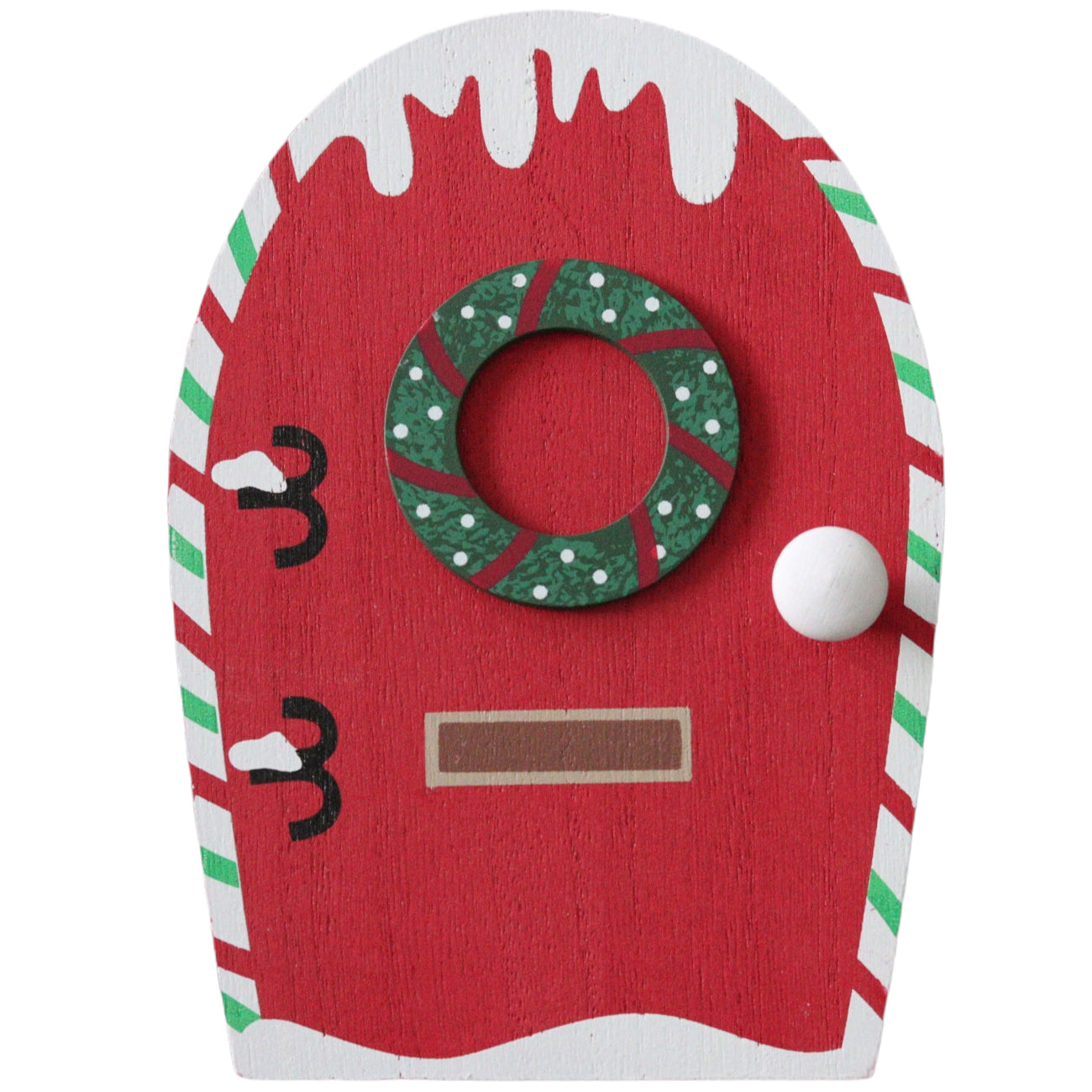 Red Candy cane striped Elf door