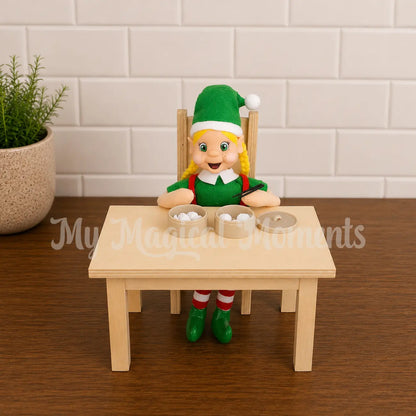 Elf With Blonde Hair eating dumplings