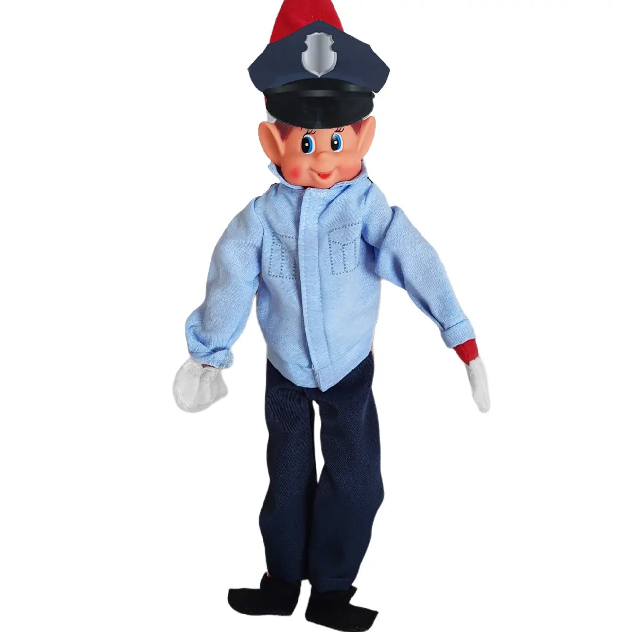 Elf wearing police costume