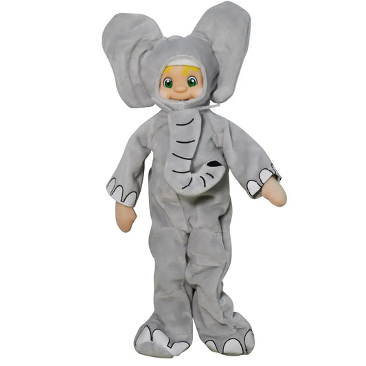 My Elf Friends Blonde hair standing elf wearing an elephant costume