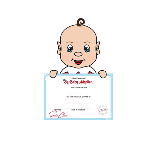 Elf Baby Adoption Certificate - Blue